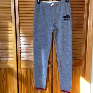 grey fleece lined drawstring sweatpants roots